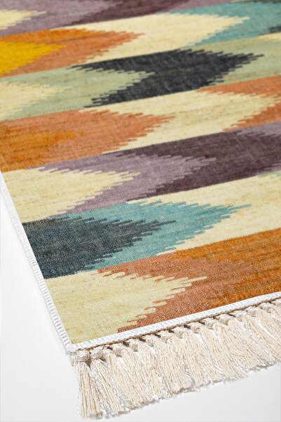 Dekoreko Digital 3-Piece Bathroom Set Star Cotton Non-Slip Base Mixed Round Modern Vina Color