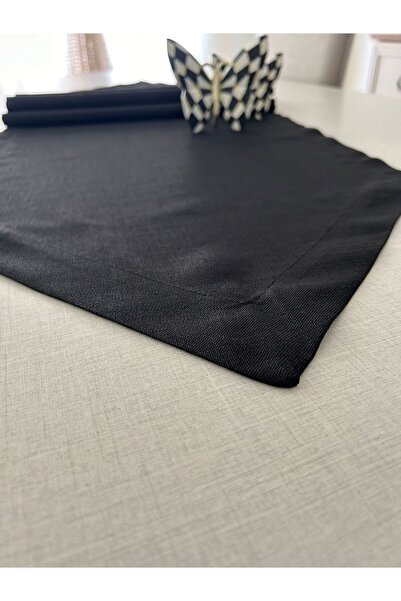Zeren Home Glitter Black Triangle Runner - Meral Lead Collection, 40 x 160