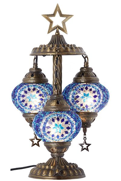 Demmex 3-Piece Turkish Moroccan Mosaic Desktop Decor - G-Price Compatible with Authentic Grand Bazaar Gulf Countries