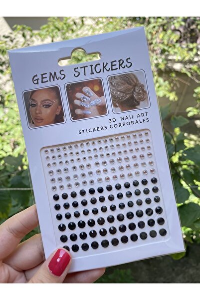 Green 165’li Siyah ve Gri Karışık Saç Yüz Vücut Yapışkanlı Makyaj Taşı Skickers