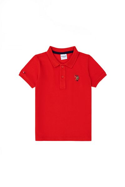U.S. Polo Assn. Tricou roșu cu gât polo pentru băiat - ASILSENCER STORE