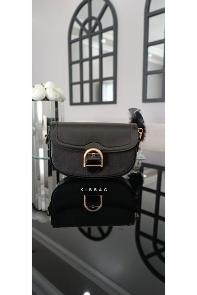 KIBBAG Geantă de umăr și crossbody cu curea neagră