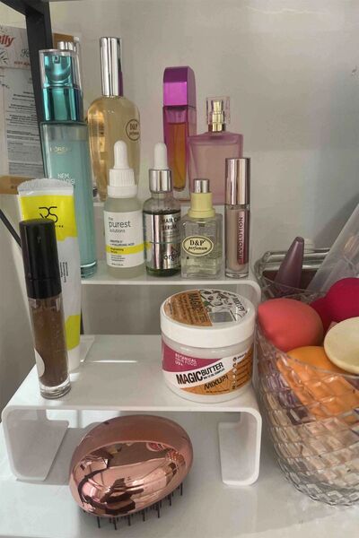 Acar Raf Kozmetik Ürün Düzenleyici Ayakkabı Ve Hobi-figür Teşhir Standı 3'lü Merdiven Set Beyaz