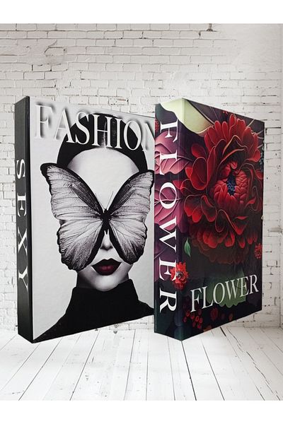 BayCazip Decorative Book Look Box Set of 2 Decorative Book Looking Box