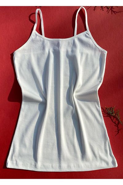 VicTroy Cotton, Lycra Ribbed 4 Pieces Women's Tank Top with Rope Straps (Green, Blue, Pink and Ecru)