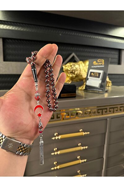 Tesbih-i Hazır Tesbihçilik KOLEKSİYONLUK KARA ELMAS TESBİH  MERCAN VE GÜMÜŞ İ...