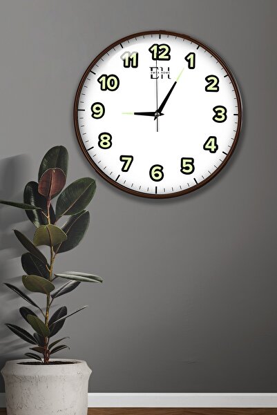 EMYA HOME Ceas de perete fosforescent maro - 29 cm