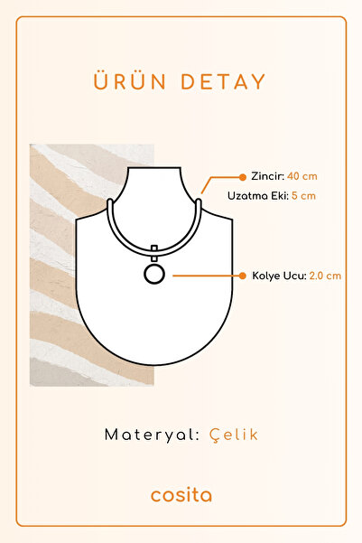 COSİTA İnci Yonca Zirkon Taş Sallantı Kristal Tektaş Gold Çelik Kolye
