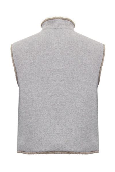 janbely Men's Gray Cashmere Vest