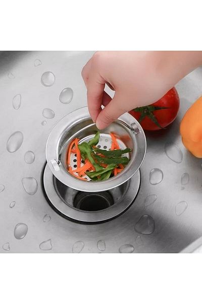 Alışverişhanem Stainless Steel 11 Cm Large Size Sink Strainer with Handle and Handle