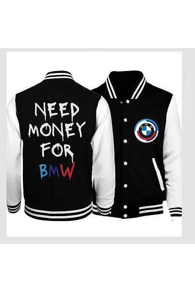 Edizen 2024 BMW Printed Oversize Premium College Jacket - 100% βαμβάκι