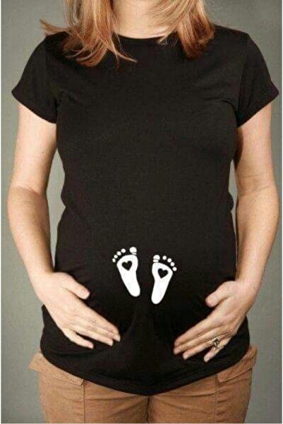 Massgai Tricou Gravida - Design, Imprimat Picior Bebe, 100% Bumbac