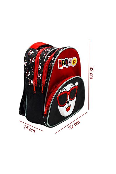Sentor Panda Printed 3 Compartment Kindergarten Backpack with Glasses