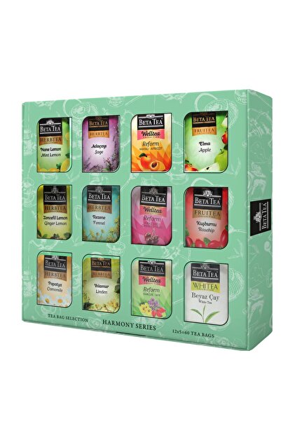 Beta Tea Hediyelik Bitki ve Meyve Çayları 60'lı Karışık Kutu, Harmony Series ...