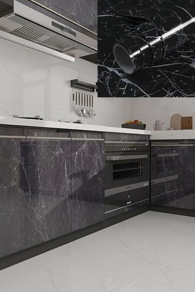 ALFAGİFT 60x500 Cm Mermer Desenli Yapışkanlı Folyo-mutfak, Banyo Ve Mobilya Kaplama Yenileme Kolay Uygulama