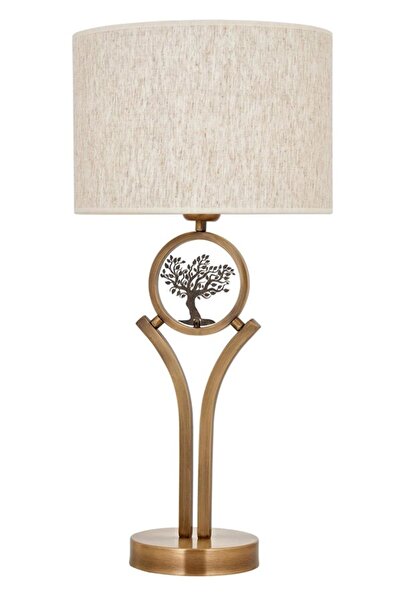 Avonni Eskitme Kaplama Masa Lambası E27 Metal Kumaş 33cm