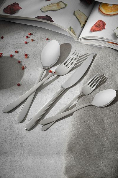 Hisar Side 30 Piece Steel Fork Spoon Knife Set