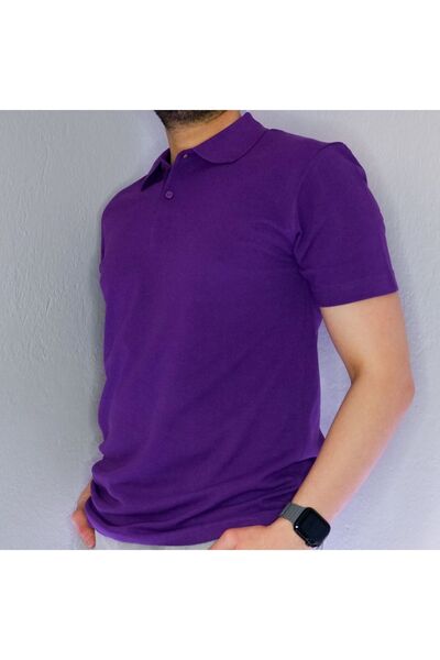 Butik Polo Yaka T-shirt %100 Pamuk Kumaş Regular Fit 2 Düğmeli Kıvrılmaz Yaka