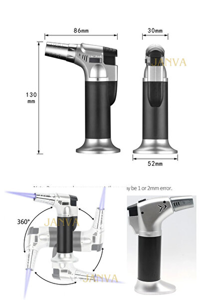 Janva Turbojet Doldurulabilir Profosyonel Torch Pürmüz Çakmak Yemek Hazırlama Mangal Nargile Kamp Çakmağı