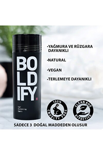 Boldify Saç Dolgunlaştırıcı Fiber, Topik Tozu Koyu Kahve 28gr- Hair Building Fibers