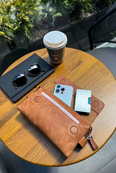 Noppa Унисекс чанта от естествена кожа - с цип, магнитно затваряне, отделение за телефон, малка чанта от естествена кожа Taba