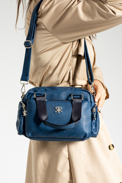 ImPolo Geantă de umăr pentru femei din piele artificială Lona IndigoBlue - Di...