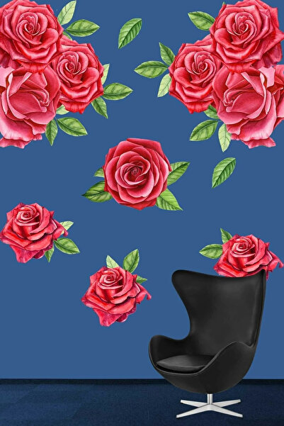 KT Decor Šareni cvetovi božura, ogromna zidna nalepnica