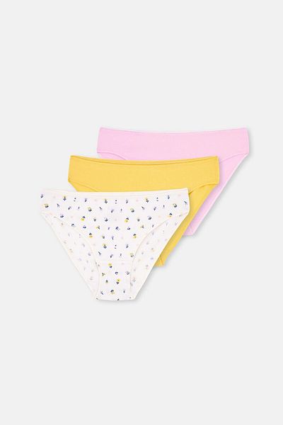 Dagi 3er-Set gemusterte mehrfarbige Slips für Damen