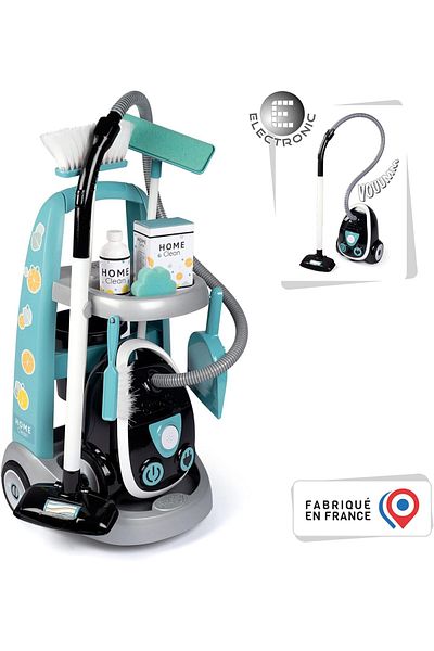 Tower Toys مجموعة لعب سموبي لتنظيف السيارة والمكنسة الكهربائية مع الصوت والإكسسوارات