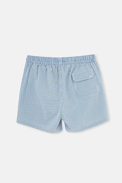 Dagi Kurze gestreifte Shorts in Weiß und Marineblau