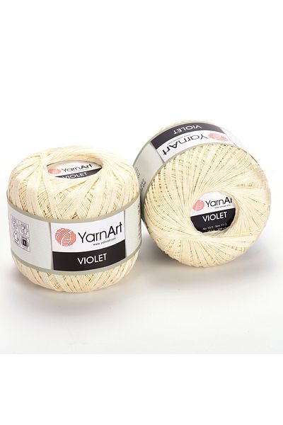 Yarnart Βιολετί - Mercerized Lace Floss Cream-0326