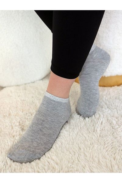 Buluş Organic 3 Pack Melange Gray Viscose Women's Booties Socks