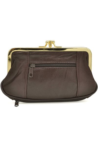 TopTrendy Leather Brown Women's Wallet with Clip