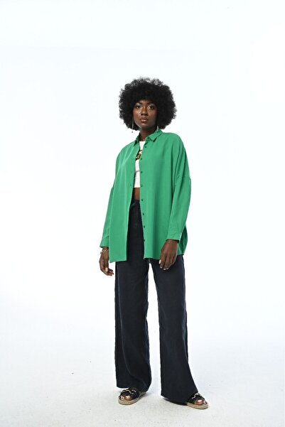 Orfeo Negro Women's Oversize Solid Color Shirt