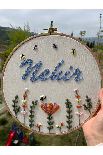 punch passion Bebek kapı süsü, hastane kapı süsü,  25 cm, punch nakışlı, isim...