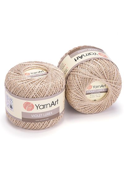 Yarnart Violet Lurex - Glitter Mercerized Lace Thread Beige-24660