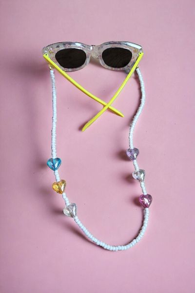 çınar bahçesi Stylish Heart Glasses Chain and Necklace - Children's Trendy Bra
