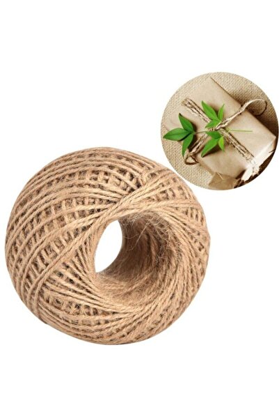 ALSHOP Natural Jüt Ip - Kendir Ip - Hasır Ip - Süsleme Ve Hobi Ipi Kraft Süsl...