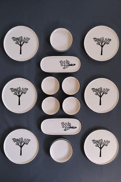 JAMUOR Boabab Handmade Breakfast Set for 6 People 14 Pieces