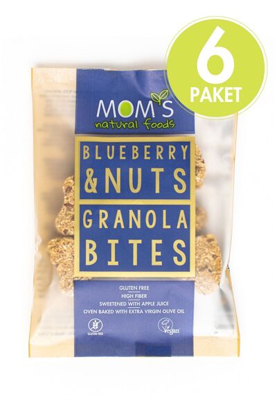 Mom's Natural Foods 6'lı Glutensiz Yaban Mersini Granola Bıtes