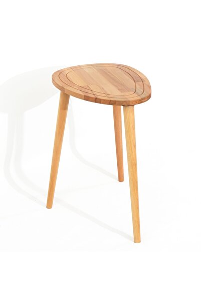 Fawdecor Sweet Naturel Masif Doğal Tekli, 2'li, 3'lü Zigon Sehpa Set, Modern Masif Yan Sehpa