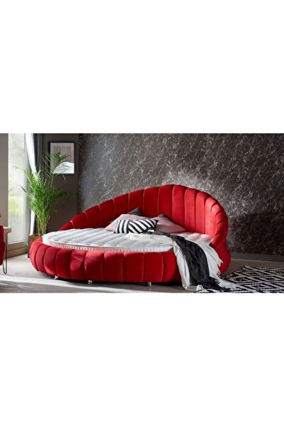 Niva Baza Yuvarlak Yatak Baza Başlık Set Sandıksız Kırmızı
