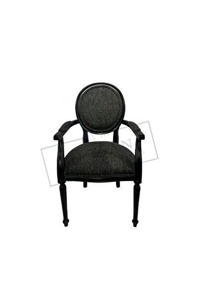 METSAN AKSESUAR Madalyon Kollu Siyah Sandalye