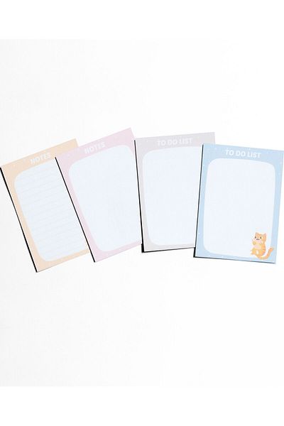 Grdall 4 قطع A7 Mini Memo Pad - لوحة ملاحظات، لوحة مذكرة، قائمة المهام، مخطط، قائمة المهام