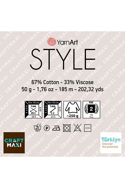 Yarnart Στυλ - Γυαλιστερό Χειροποίητο Νήμα Πλεξίματος Λευκό-650