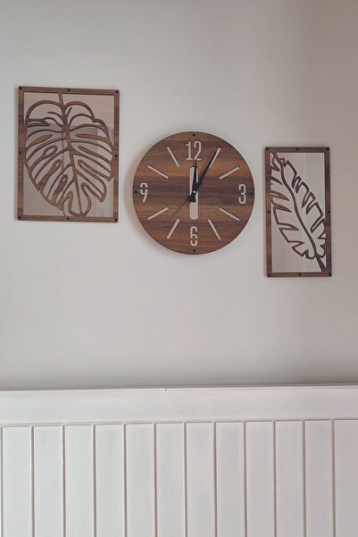 Wooden Factory Dekoratif Palmiye Zemin Aynalı, 3 Aşamalı Özel Kesim Duvar Saa...