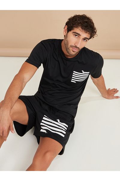 Styli Limosine Placement Print T-shirt and Short Sleep Set