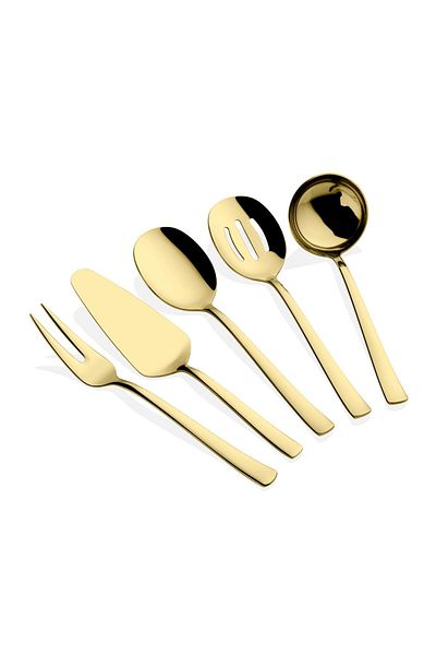 Dame Marie Gold 5 Piece Sauce Ladle Set Serving Set