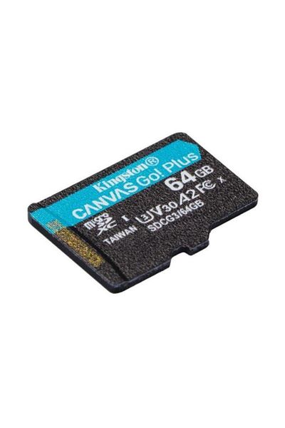 Kingston بطاقة ذاكرة Microsd Canvas Go Plus بسعة 64 جيجابايت - U3 Sdcg3