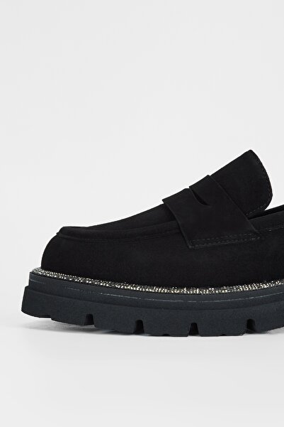 Valmenti Дамски мокасини от естествена кожа, черен велур